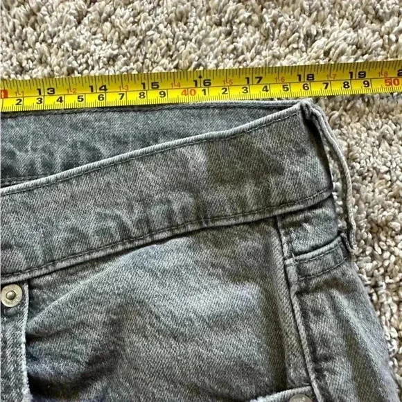 GAP Cheeky Straight High Rise Gray Button Fly Jeans 33 16 short fray raw hem - Picture 11 of 14